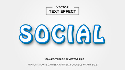 Social 3d editable text effect premium vector. Editable text style effect. 3d cover of business presentation banner for sale event night party. vector illustration