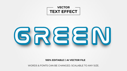 Green 3d editable text effect premium vector. Editable text style effect. 3d cover of business presentation banner for sale event night party. vector illustration