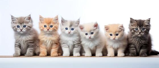 Kittens on White Background 