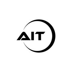 AIT letter logo design with white background in illustrator, cube logo, vector logo, modern alphabet font overlap style. calligraphy designs for logo, Poster, Invitation, etc.
