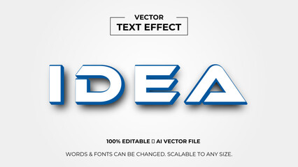 Idea 3d editable text effect premium vector. Editable text style effect. 3d cover of business presentation banner for sale event night party. vector illustration