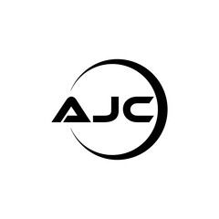 AJC letter logo design with white background in illustrator, cube logo, vector logo, modern alphabet font overlap style. calligraphy designs for logo, Poster, Invitation, etc.