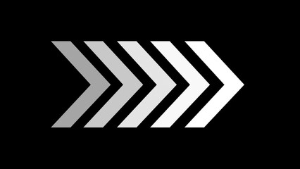 White swipe forward or right pointing solid arrow icon. Right direction arrow. Black arrow forward