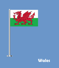 Flag Of Wales, Wales flag vector  illustration  National flag of Wales,  Wales  flag. table flag of Wales.