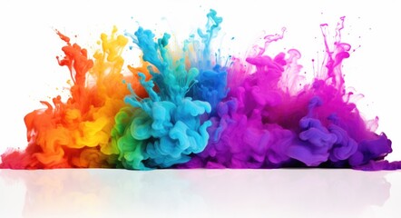 Fototapeta premium A group of colored inks are in the air. Generative AI.