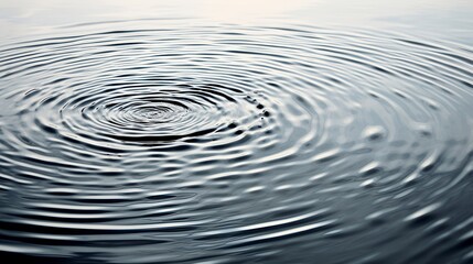 Drop of water ripple effect in body of water.  (Generative AI).