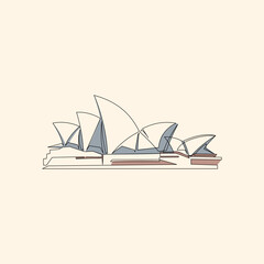 Sydney Opera House Architectural Harmony in a Single Line