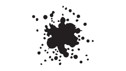 Vector illustration of sumi brush stroke. Black and white design element.	