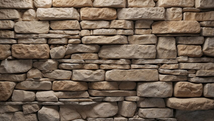 Obraz premium Stacked stone wall background Huge boulders stacked on the wall, orange-red brown rocks, rough mountain surface. Granite background Nature, for design.