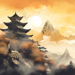 Fotobehang Ancient temple illustration © imazydreams