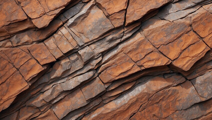 Background image of a rock texture of brown, orange, red and dark black with cracks. rough mountain surface Granite background. Nature. For design,stone wall,stone background.