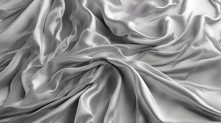 Obraz premium gray white silk satin fabric abstract background. Drapery fold crease wavy crumpled. Light shiny glitter shimmer shine. Luxury beauty rich. Sexy. Fluid flow liquid effect. Design