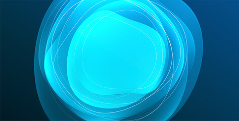 Colorful transparent flowing fluid shapes with glow effect geometric background. Wavy lines round forms. Vector illustration For Wallpaper, Banner, Background, Card, Book Illustration, landing page