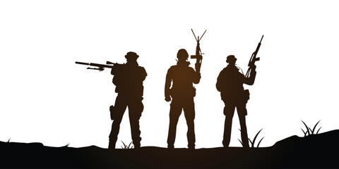 Vector flat soldier silhouette design