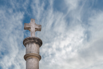 Cross against a blue sky