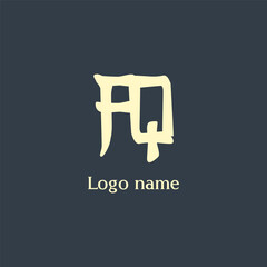 AQ letter abstract monogram initial letter logo design