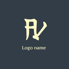 AV letter abstract monogram initial letter logo design