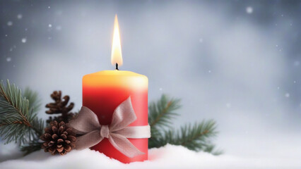 Obraz na płótnie Canvas Candlelit Whispers: Embracing the Winter Christmas Charm