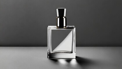 Sleek Showcase: Front Perspective of Glass Perfume Bottle Mockup
