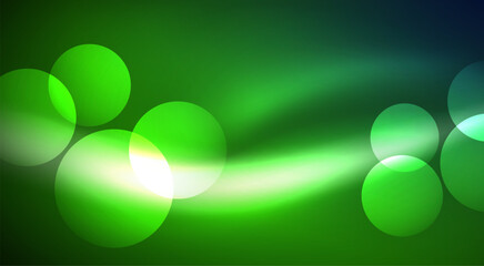 Shiny Light Neon Bubble Circles. Vector illustration For Wallpaper, Banner, Background, Card, Book Illustration, landing page