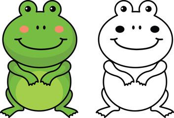 Illustration of colorful cartoon character frog