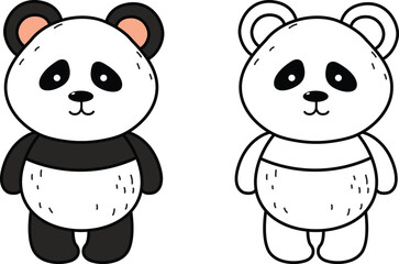 Illustration of colorful cartoon character panda