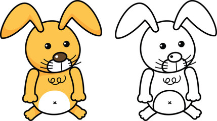 Illustration of colorful cartoon character rabbit