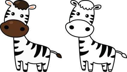 Illustration of colorful cartoon character zebra
