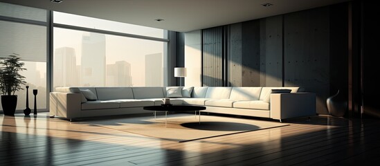 Fototapeta na wymiar modern interior devoid of furniture or occupants.
