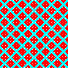 Vector illustration of checkered, rhombus pattern. red and blue abstract background. Retro color concept. Vector Illustrator.