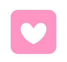 シンプルなピンク色のハートマークアイコン