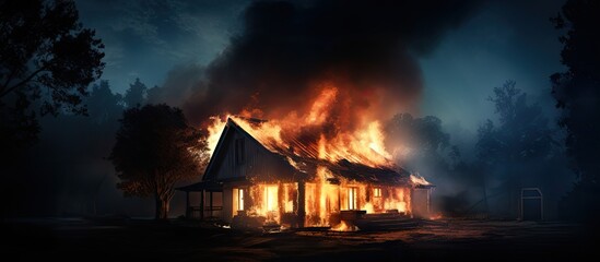 Nocturnal house fire; arson, fires, disasters.