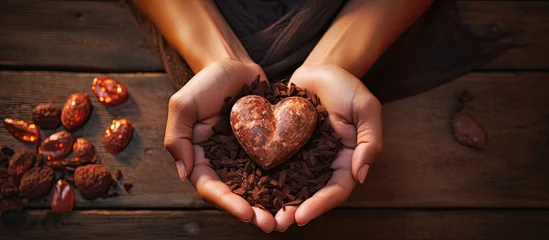 Gordijnen Heart-centered ritual with cacao: Embrace and accept its healing power. © AkuAku