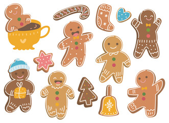 Festive Gingerbread Treat Doodle Illustration