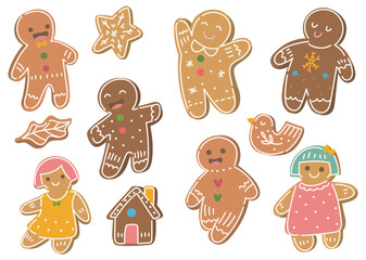 Festive Gingerbread Treat Doodle Illustration
