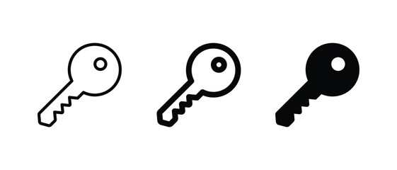 Key icon vector illustration. outline icon for web, ui, and mobile apps