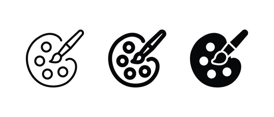 Pain brush icon vector illustration, outline icon for web, ui, and mobile apps