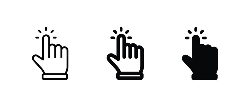 Hand cursor icon vector. Hand click icon for web, ui, and mobile apps