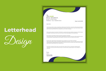 corporate business letterhead design template. unique letterhead design.