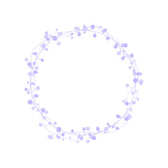 Vector linen flower wreth isolated on white background