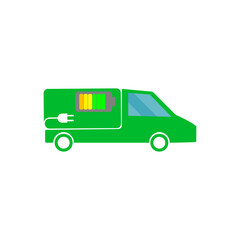 electric van, delivery truck vector line icon services