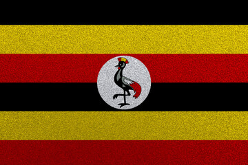 Flag Of Uganda Uganda flag vector  illustration  National flag of Uganda  Uganda  flag. Fabric flag of Uganda,. - obrazy, fototapety, plakaty