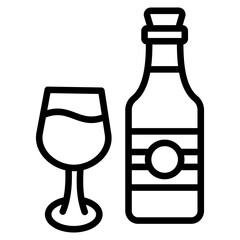 Wine Glass Icon Element For Design