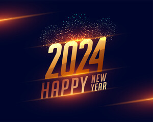 Naklejka na ściany i meble 2024 new year party celebration background with firework decoration
