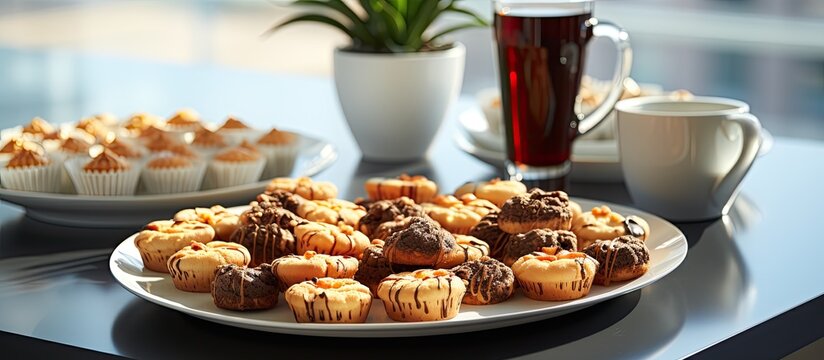 Coffee break, providing food for a corporate event.