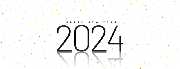 elegant happy new year 2024 holiday wallpaper with shadow effect