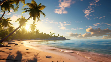 A serene beach scene
