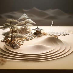 Kirigami art landscape 