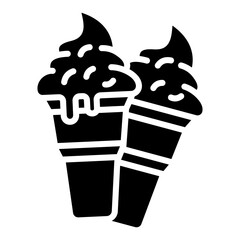 Ice Cream Cone Icon Element For Design