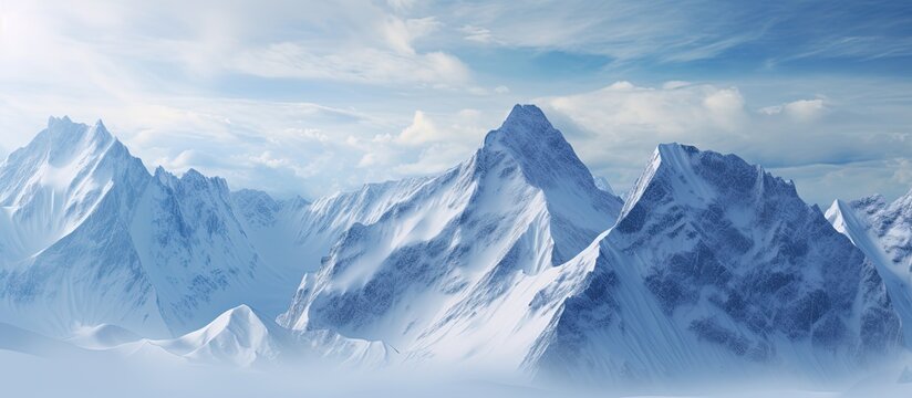 European mountain peaks covered in snow, perfect for winter sports.